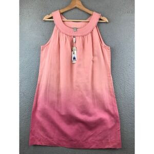 NWT charlie paige Linen Ombre Dyed Linen Shift Dress Sleeveless Pink Size L